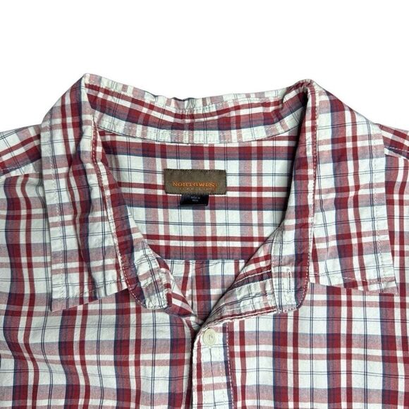 Northwest Territory Plaid Shirt Men’s XXL Tall Red White Long Sleeve Outdoors - Picture 2 of 9